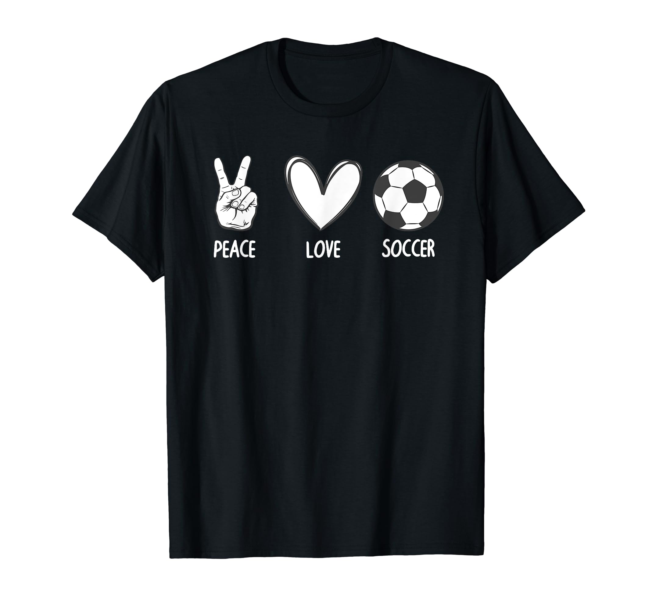 Soccer Peace Love Football Sports T-Shirt - Unique Graphic for Adults