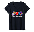 Peace Love Soccer Heart Ball Gift Love T-Shirt - Graphic Print Men Women