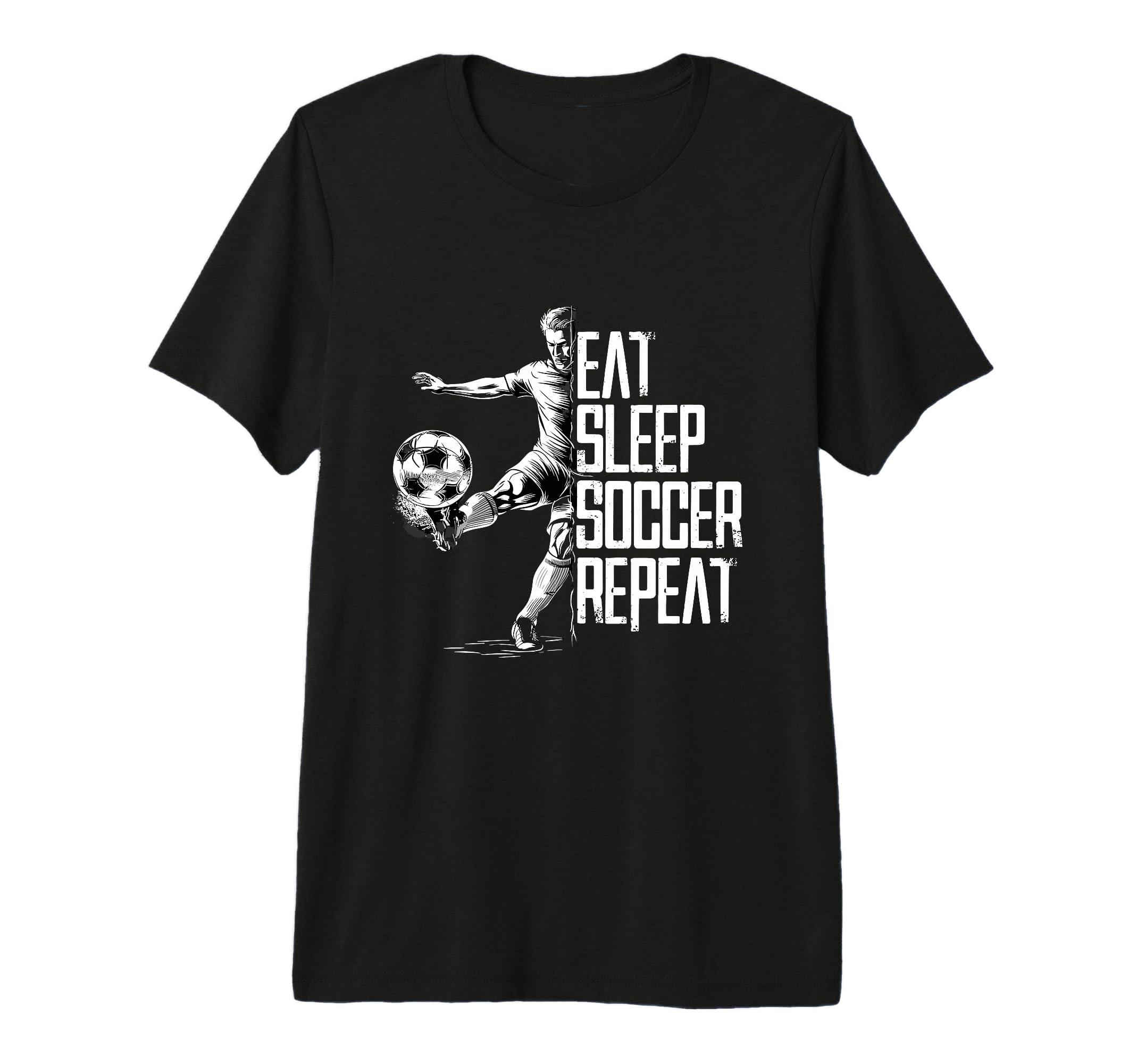 Eat Sleep Soccer Repeat Soccer Player T-Shirt - Graphic Print Men Women