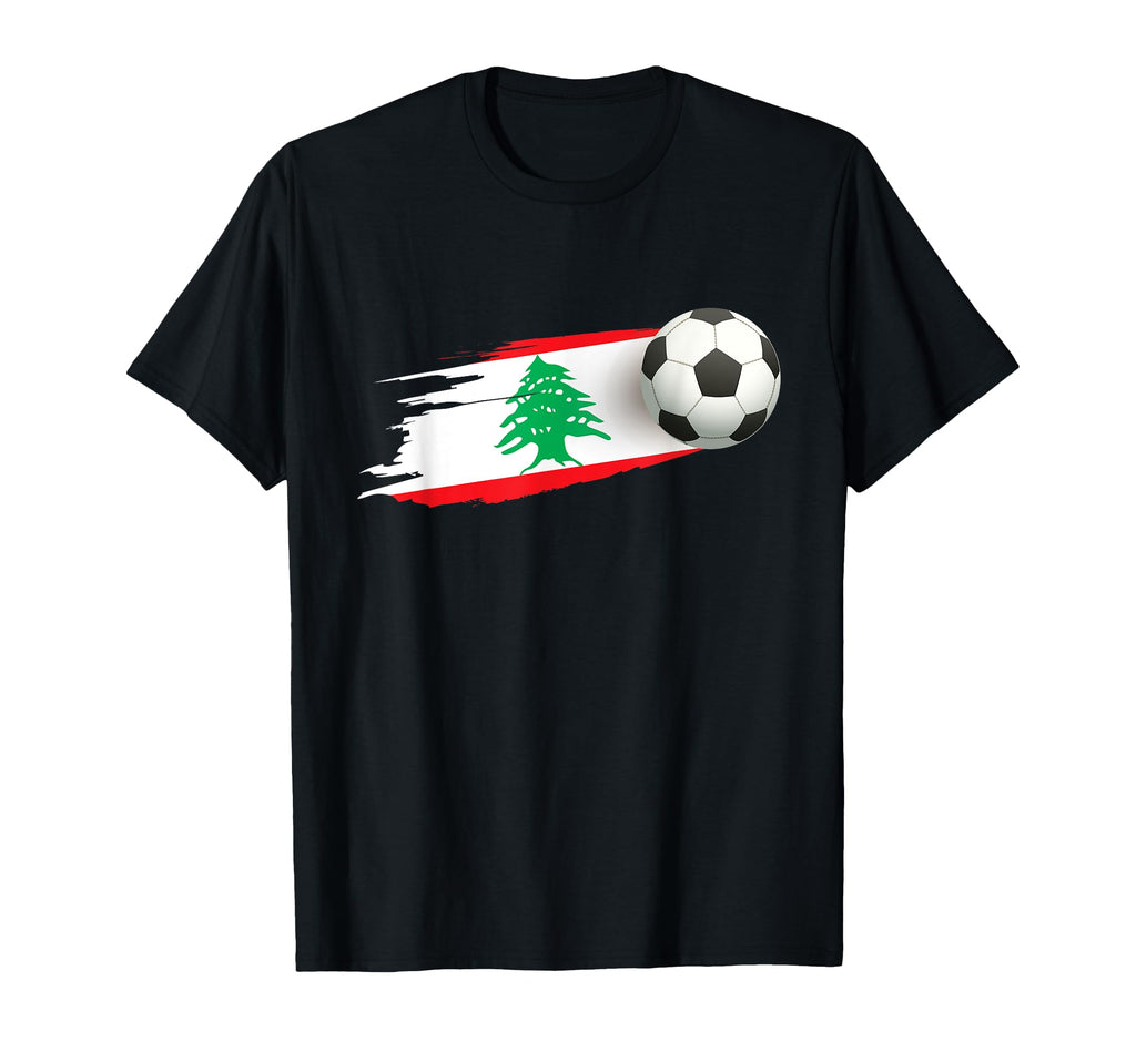 Lebanon Soccer Ball Lebanon Flag Jersey T-Shirt - Aesthetic Graphic Unisex