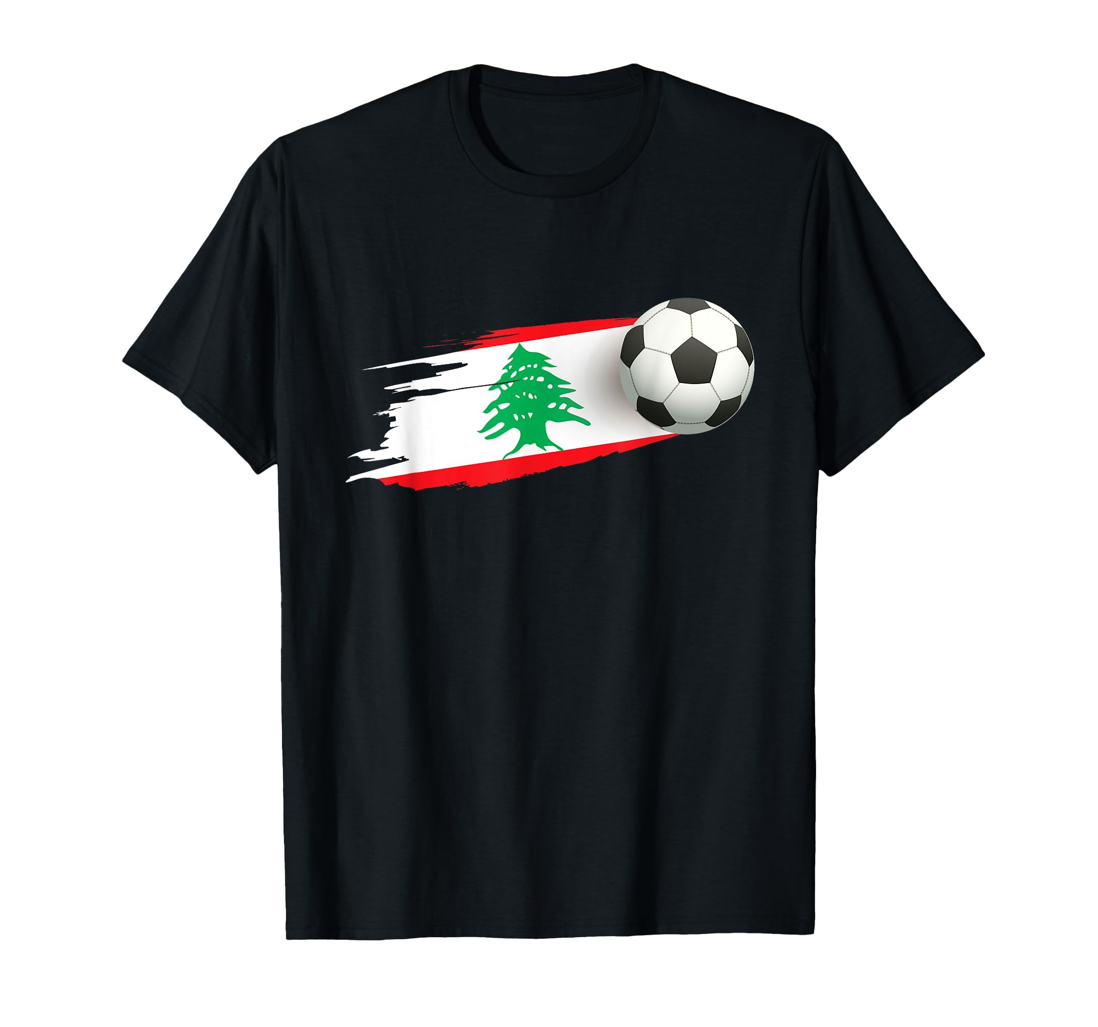 Lebanon Soccer Ball Lebanon Flag Jersey T-Shirt - Aesthetic Graphic Unisex