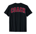 Coach Sports Trainer Varsity Team Red Back T-Shirt - Graphic Print Unisex