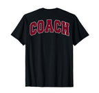 Coach Sports Trainer Varsity Team Red Back T-Shirt - Graphic Print Unisex