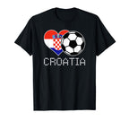 Croatia Soccer Croatian Flag Love T-Shirt - Fun Novelty Design for Adults