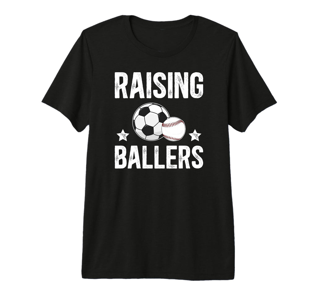 Mens Raising Ballers Soccer Baseball T-Shirt - Aesthetic Graphic Unisex