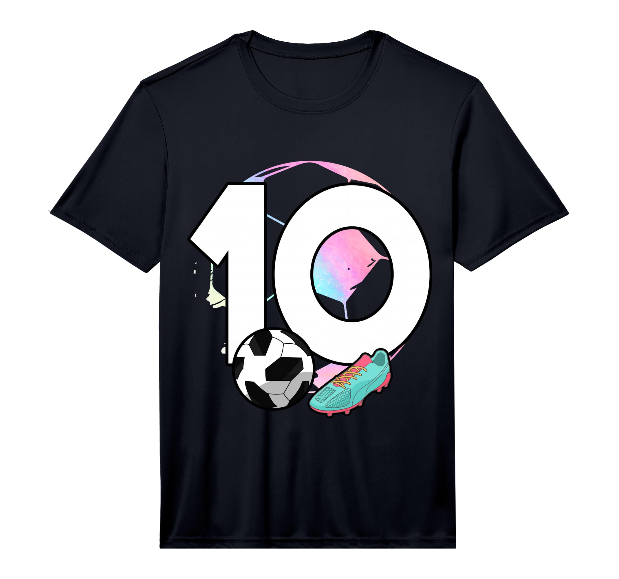 10Th Birthday Soccer Player Football 10 T-Shirt - Custom Art Print Unisex