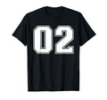 02 Jersey Number Baseball Football Soccer T-Shirt - Graphic Print Unisex