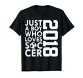 2018 Just Who Loves Soccer 8Th Birthday T-Shirt - Minimalist Print Unisex