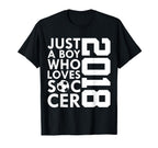 2018 Just Who Loves Soccer 8Th Birthday T-Shirt - Minimalist Print Unisex