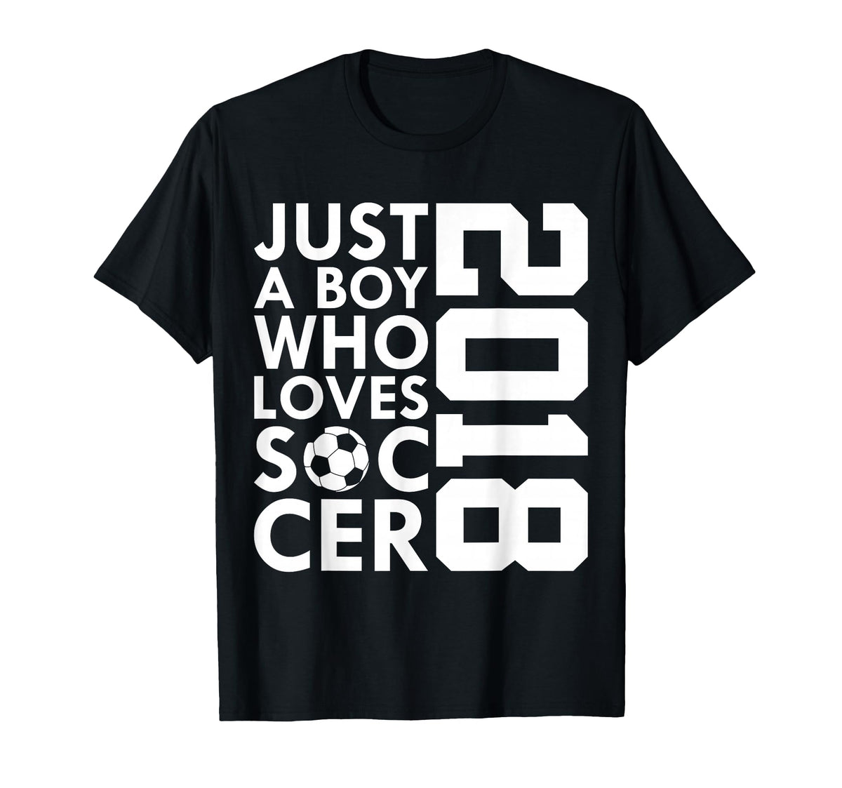 2018 Just Who Loves Soccer 8Th Birthday T-Shirt - Minimalist Print Unisex