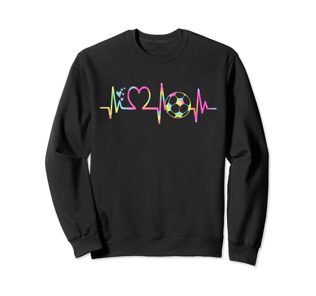 Soccer Heartbeat Tie Dye Heart Sweatshirt - Custom Art Print Men Women