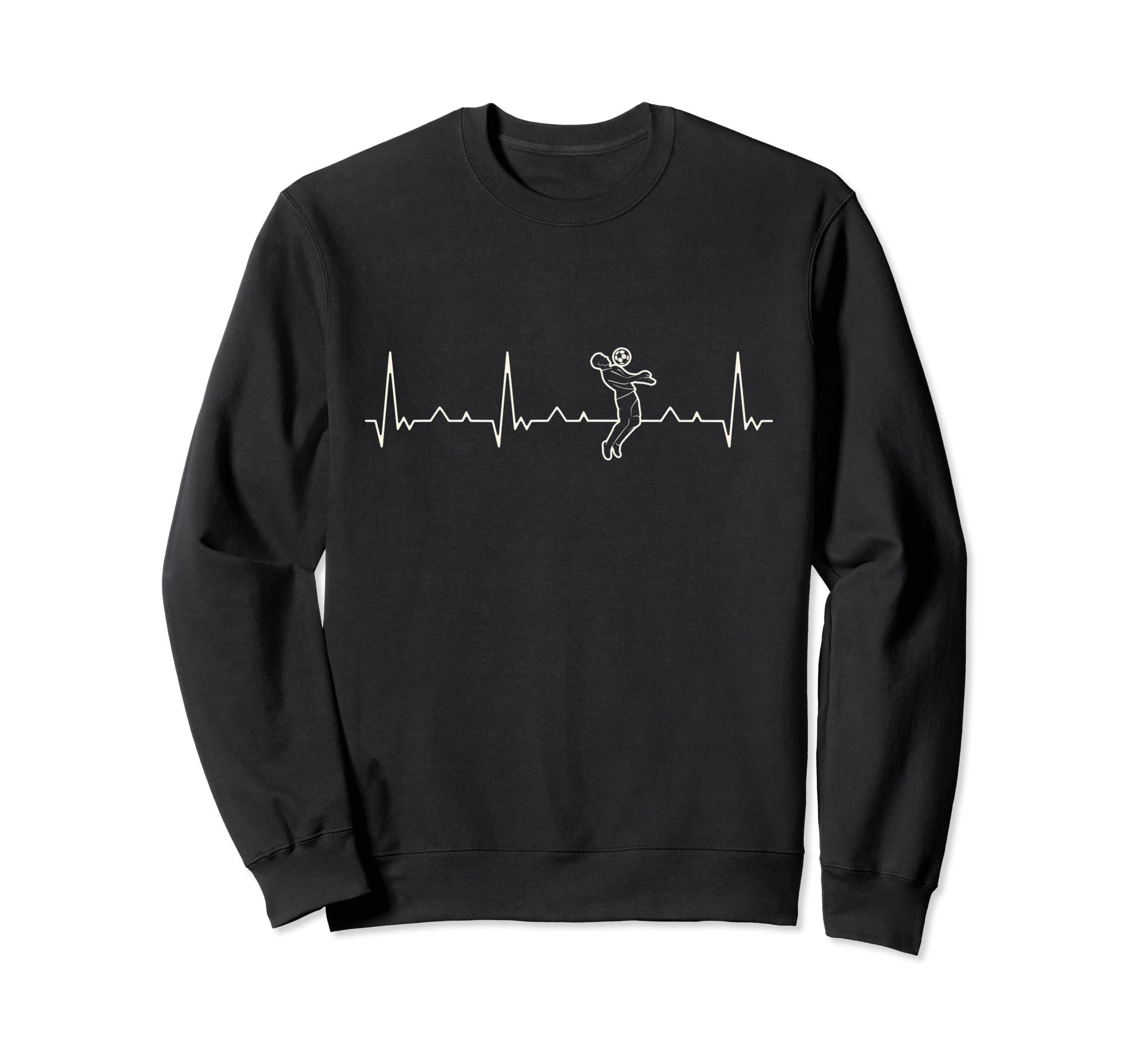 Funny Heartbeat Soccer Player Sweatshirt - Trendy Graphic Unisex