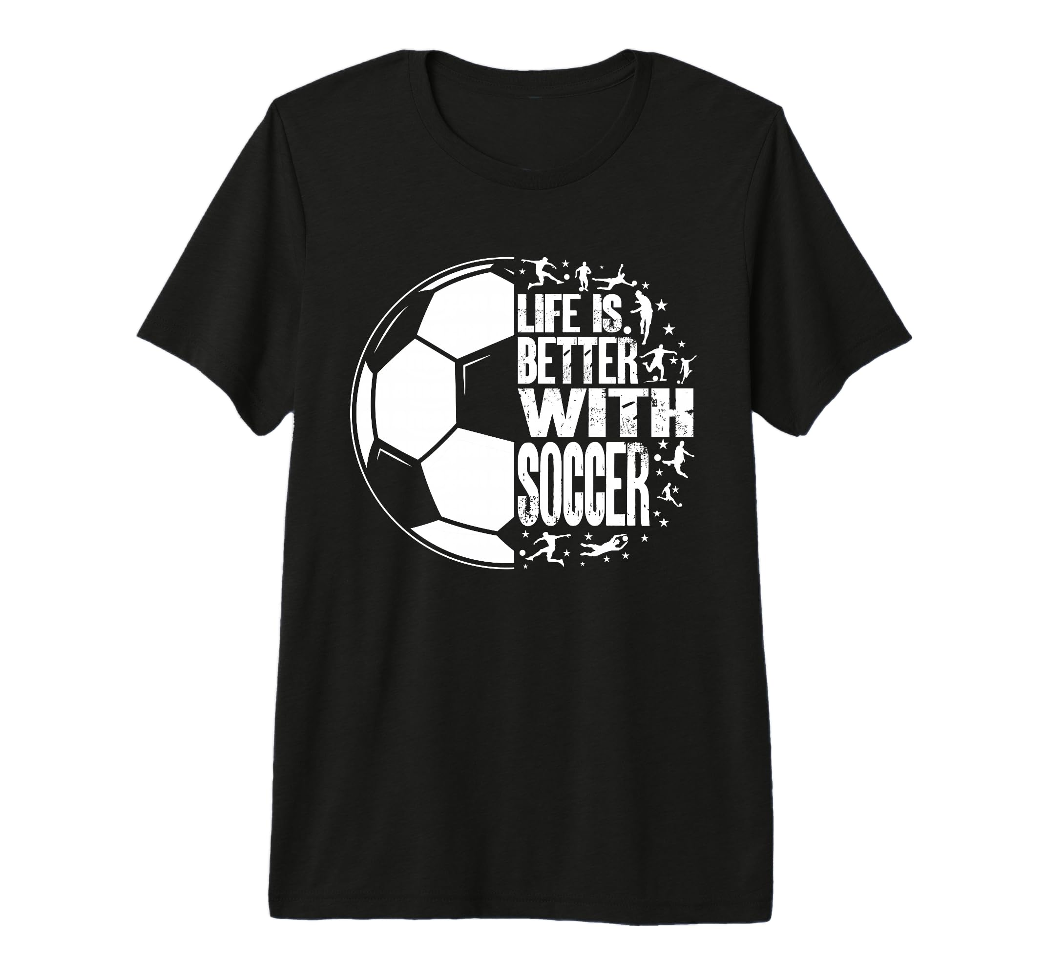 Funny Life Is Better Soccer Tri Blend T-Shirt - Minimalist Print Unisex