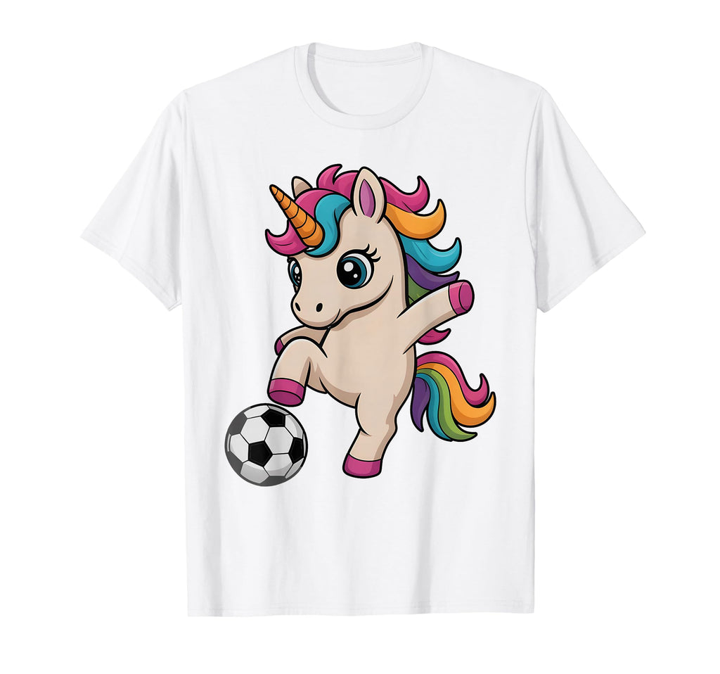Unicorn Soccer Just Who Loves Kickin T-Shirt - Fun Novelty Design Unisex
