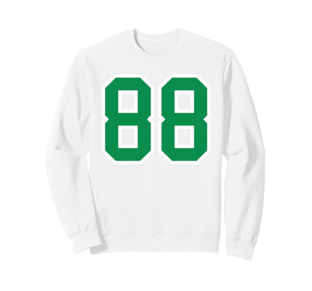 Kelly Green White Number 88 Sweatshirt - Aesthetic Graphic for Adults