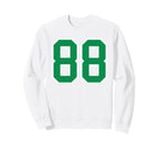 Kelly Green White Number 88 Sweatshirt - Aesthetic Graphic for Adults