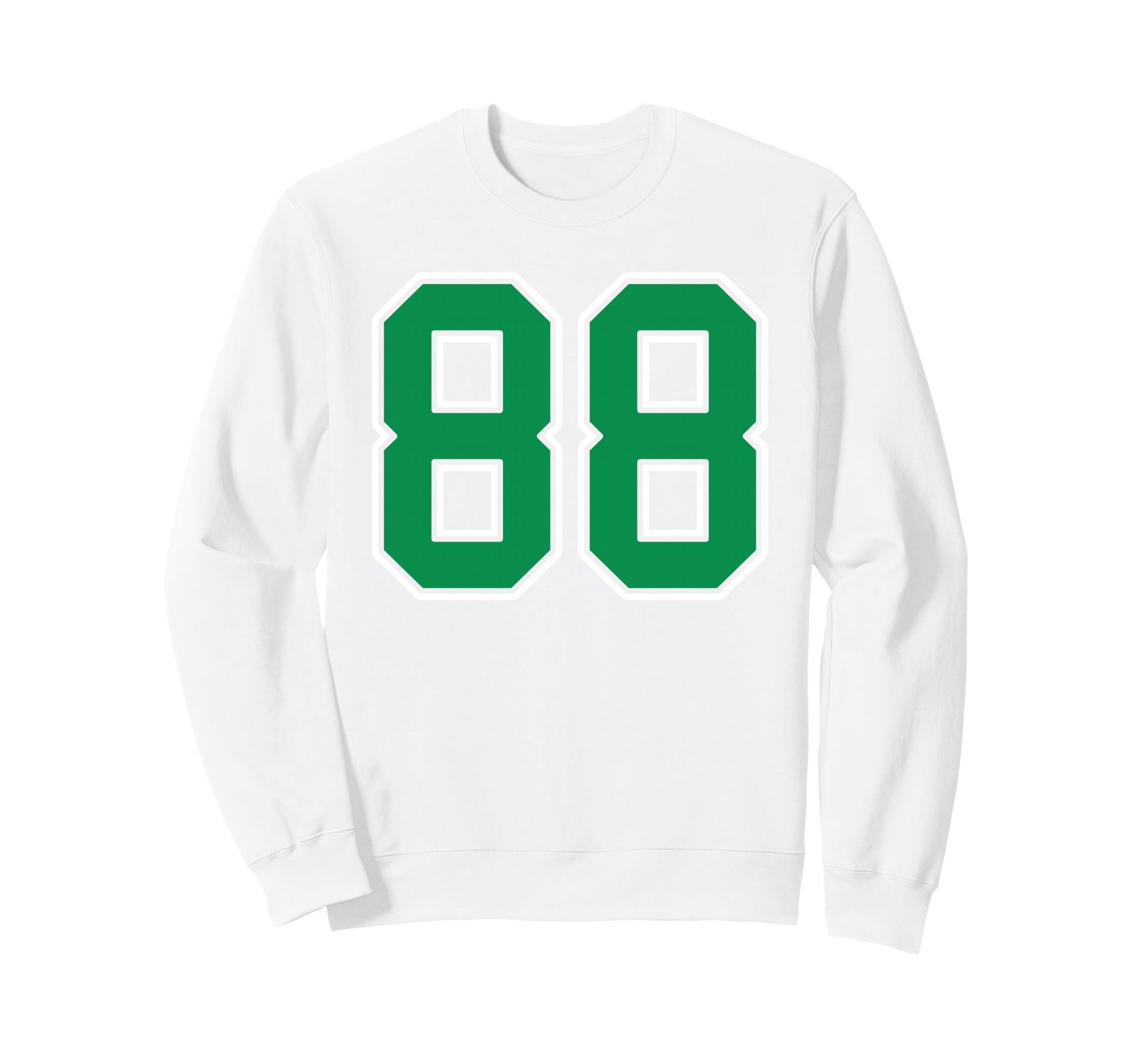 Kelly Green White Number 88 Sweatshirt - Aesthetic Graphic for Adults