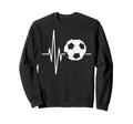 Heartbeat Soccer Player Ball Soccer Sweatshirt - Graphic Print for Adults
