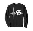 Heartbeat Soccer Player Ball Soccer Sweatshirt - Graphic Print for Adults