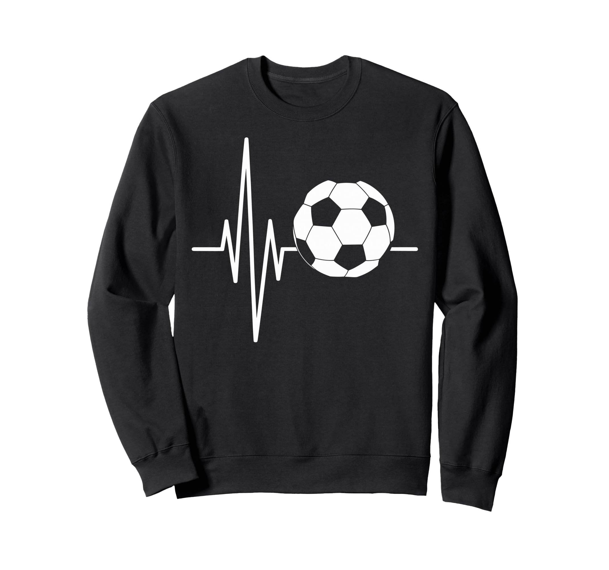 Heartbeat Soccer Player Ball Soccer Sweatshirt - Graphic Print for Adults