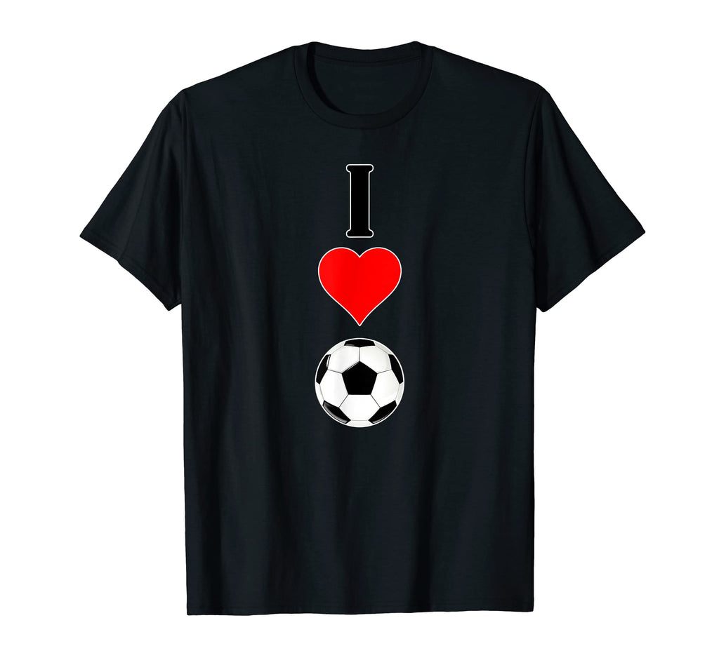 I Love Heart Soccer Football Vertical T-Shirt - Custom Art Print Unisex