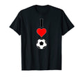 I Love Heart Soccer Football Vertical T-Shirt - Custom Art Print Unisex