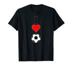 I Love Heart Soccer Football Vertical T-Shirt - Custom Art Print Unisex