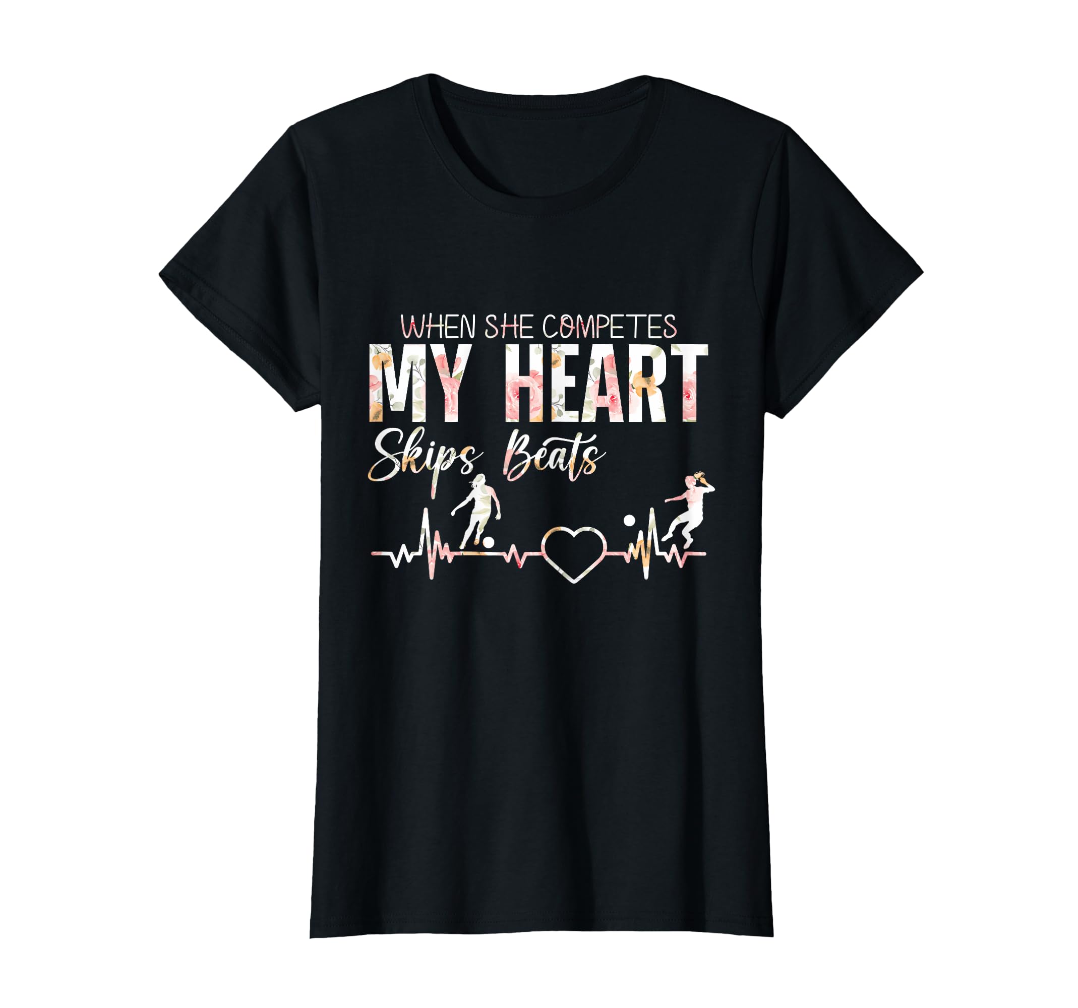 When She Competes My Heart Skips Beats T-Shirt - Minimalist Print Unisex