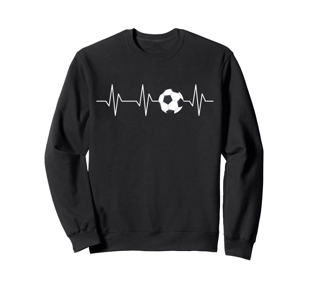 Soccer Heartbeat Funny Soccer Lover Sweatshirt - Trendy Graphic Unisex