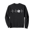 Soccer Heartbeat Funny Soccer Lover Sweatshirt - Trendy Graphic Unisex