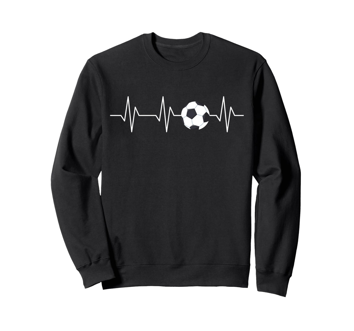 Soccer Heartbeat Funny Soccer Lover Sweatshirt - Trendy Graphic Unisex
