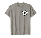 Soccer Love Heart Fans And Players T-Shirt - Novelty Apparel for Adults