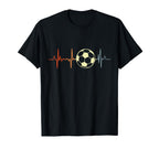 I Love Soccer Heartbeat Football T-Shirt - Casual Everyday Wear Unisex