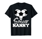 Soccer Nanny Heart Funny Heartfelt Love T-Shirt - Minimalist Print Unisex