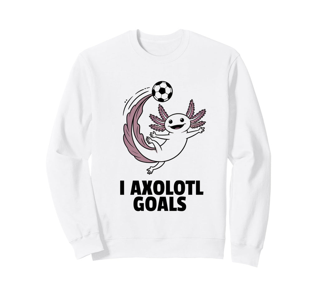 Minimalist Axolotl Soccer Player Sweatshirt - Custom Art Print Men Women