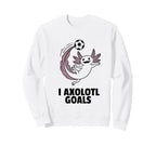 Minimalist Axolotl Soccer Player Sweatshirt - Custom Art Print Men Women