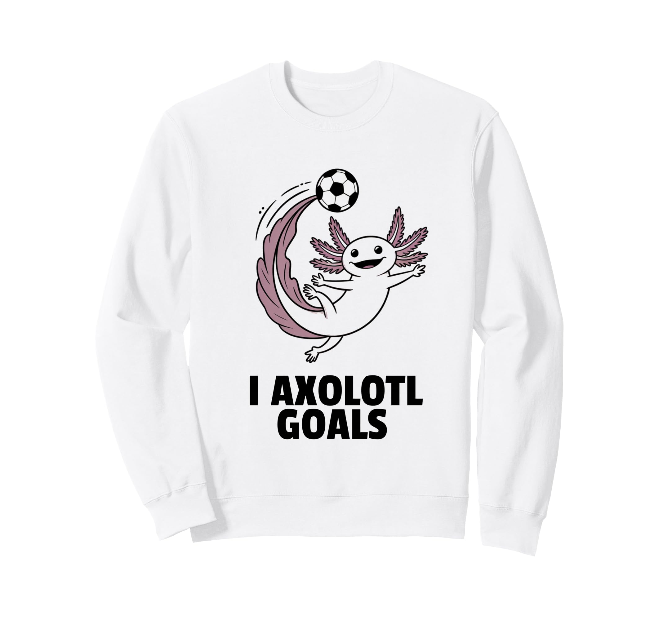 Minimalist Axolotl Soccer Player Sweatshirt - Custom Art Print Men Women