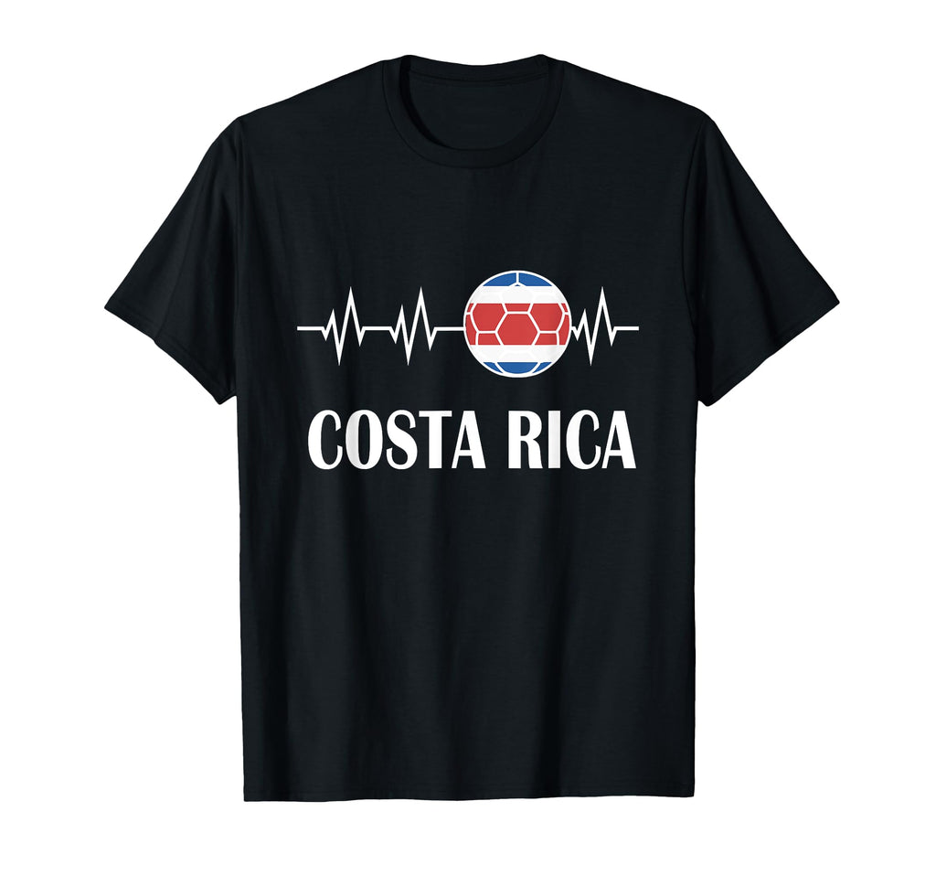 Soccer Heartbeat I Love Costa Rica T-Shirt - Unique Graphic Men Women