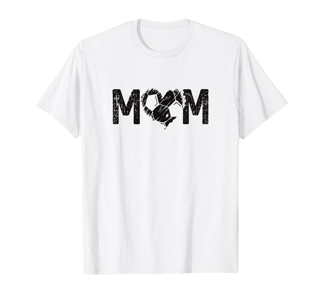 Mom Soccer Heart Ball Minimal Sports T-Shirt - Novelty Apparel for Adults