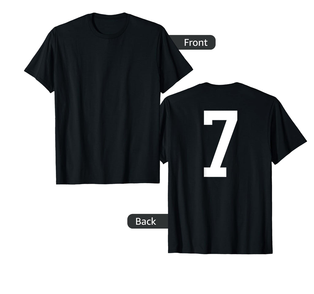 Number 7 Back Soccer Training T-Shirt - Novelty Apparel for Adults