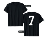 Number 7 Back Soccer Training T-Shirt - Novelty Apparel for Adults