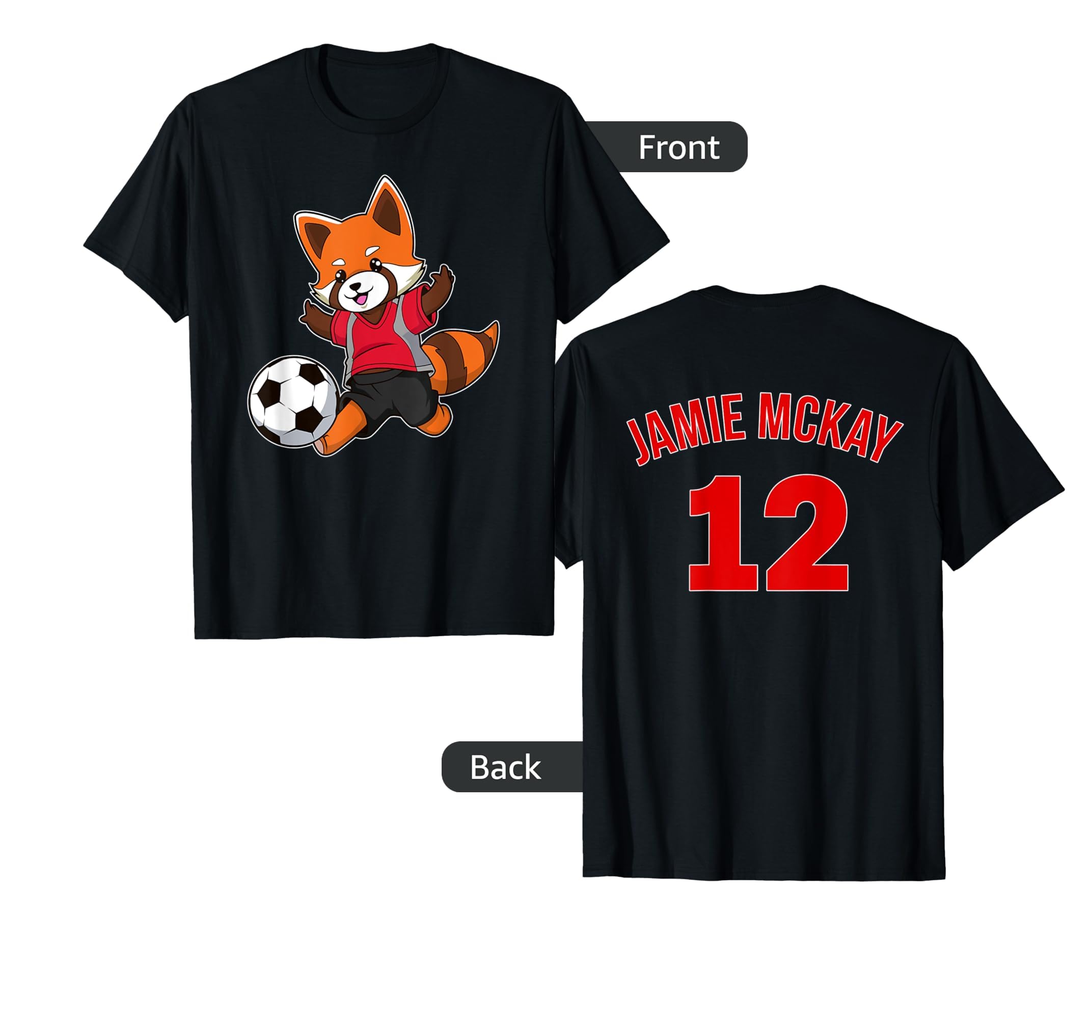 Red Panda Soccer C T-Shirt - Casual Everyday Wear Unisex