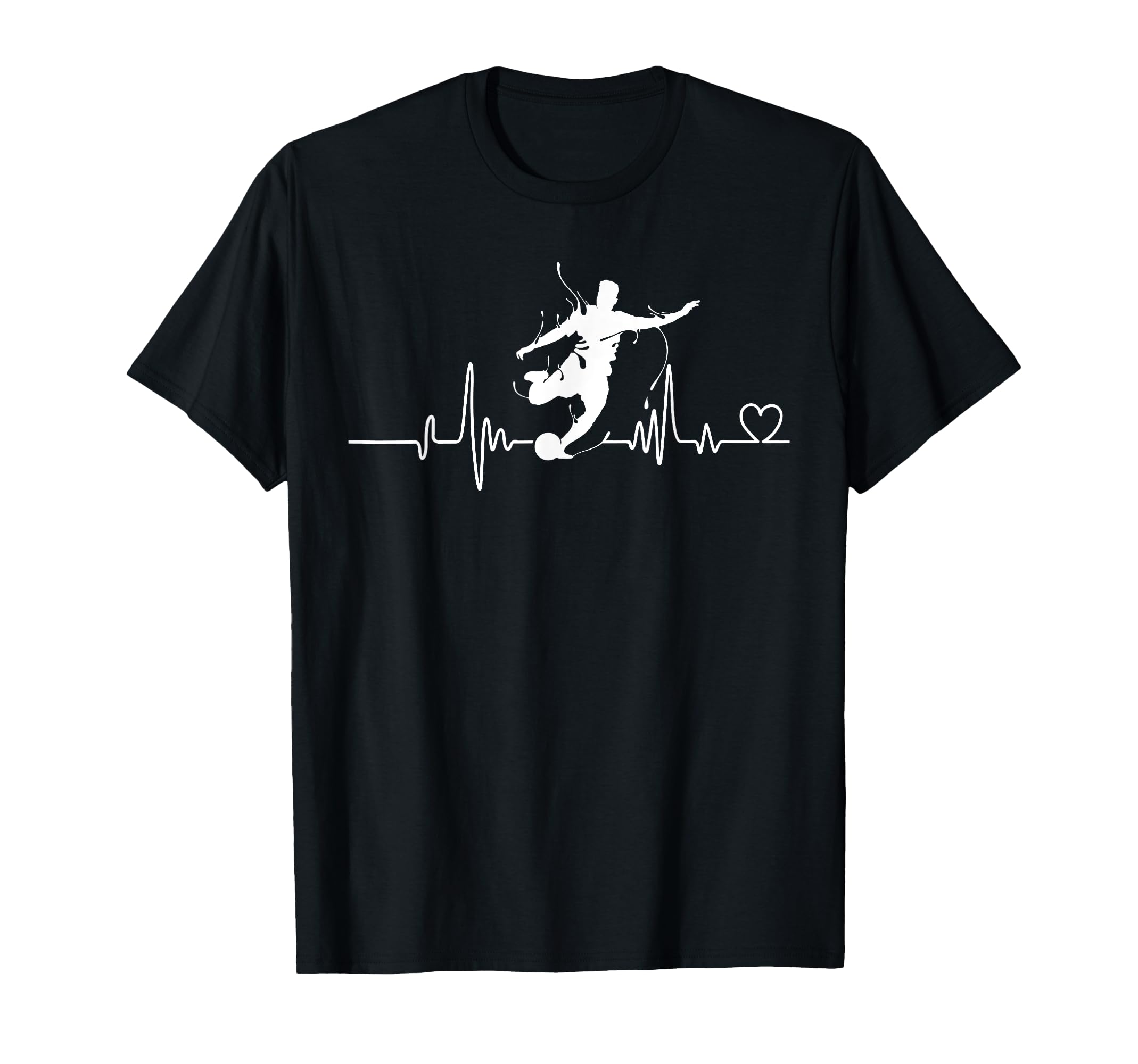 Soccer Heartbeat Tees Soccer Ball T-Shirt - Trendy Graphic for Adults