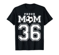 Number 36 Custom Proud Soccer Futbol Mom T-Shirt - Minimalist Print Unisex