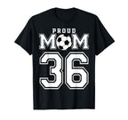 Number 36 Custom Proud Soccer Futbol Mom T-Shirt - Minimalist Print Unisex