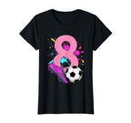 8Th Birthday Soccer Player Football 8 T-Shirt - Aesthetic Graphic Unisex