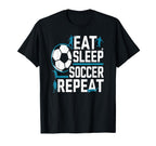 Eat Sleep Soccer Repeat Daily T-Shirt - Custom Art Print for Adults