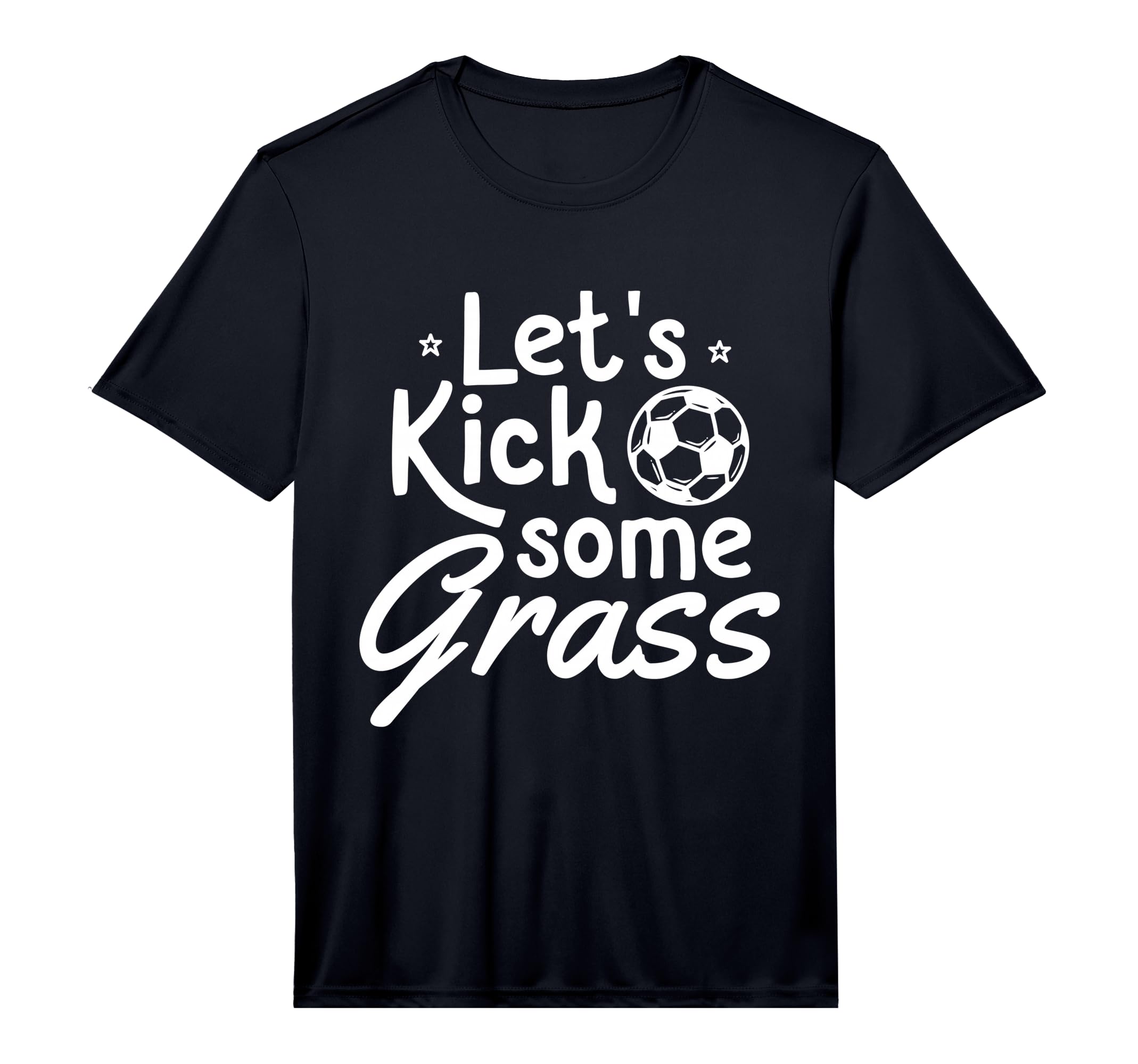 Mens Lets Kick Some Grass Soccer T-Shirt - Custom Art Print for Adults