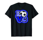 Soccer Love Teen Shades Blue T-Shirt - Aesthetic Graphic Unisex