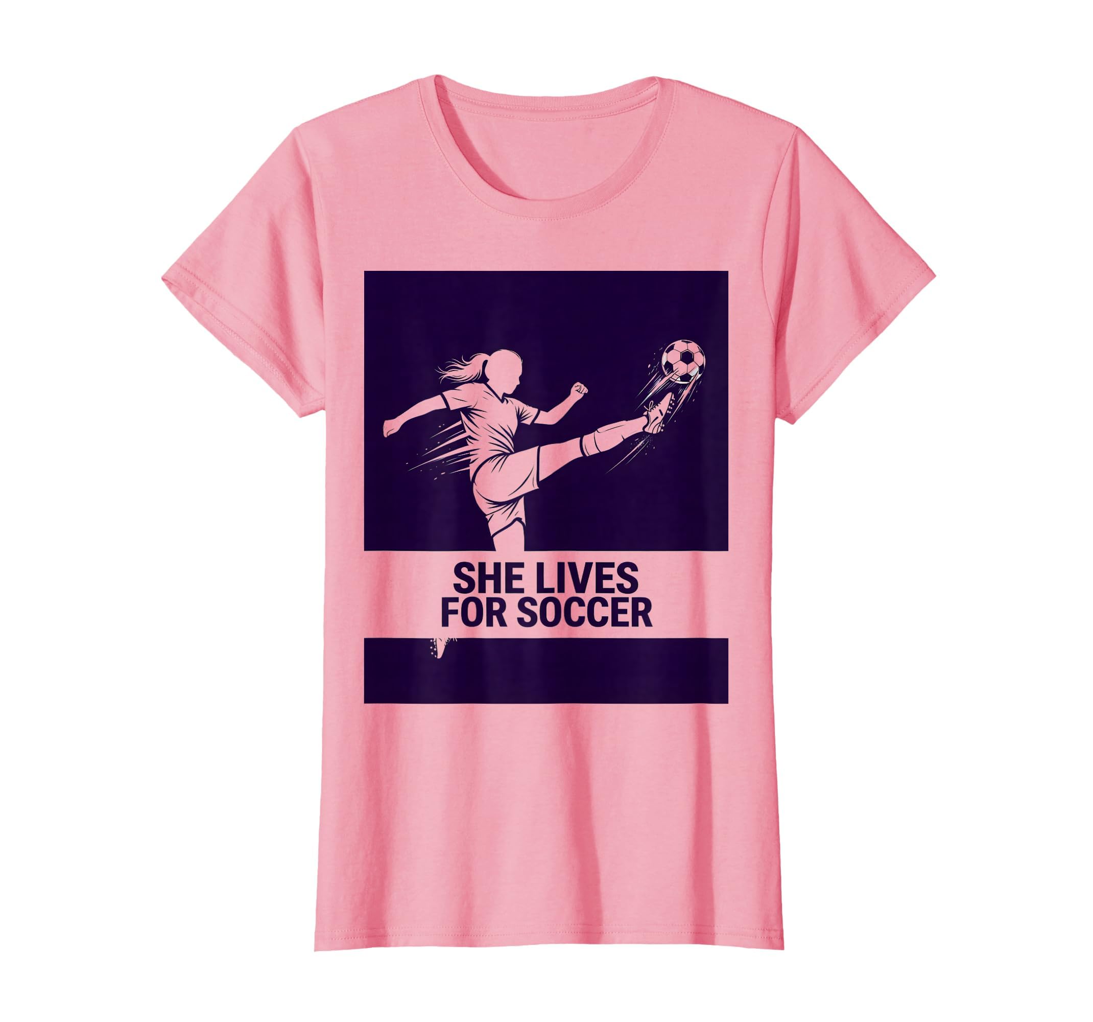 She Lives Soccer Womens T-Shirt - Minimalist Print Men Women